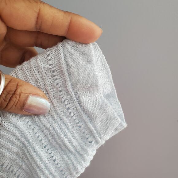 Cynthia Rowley Blue Lightweight 100% Linen Sweater L - Picture 3 of 7